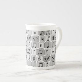 Muster für stylische monochrome geometrische Musik Porzellantasse