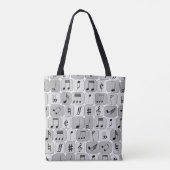 Muster für stylische monochrome geometrische Musik Tasche (Rückseite)