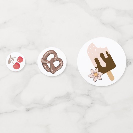 Muster für süße und salzige Leckereien Konfetti (Rückseiten)