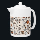 Muster für Tee und Kaffee-Shop<br><div class="desc">Café oder Café Collage auf Beige.</div>