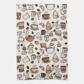 Muster für Tee- und Kaffeespezialitäten Geschirrtuch (Vertikal)