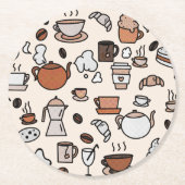 Muster für Tee- und Kaffeespezialitäten Runder Pappuntersetzer (Vorderseite)