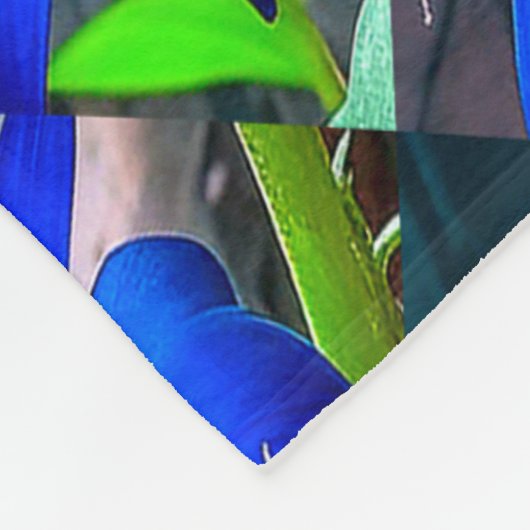 Muster für tiefe blaue Blume Fleecedecke (Ecke)
