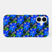 Muster für tiefe blaue Blume iPhone 16 Hülle (Rückseite (Horizontal))