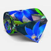Muster für tiefe blaue Blume Krawatte (Gerollt)