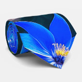 Muster für tiefe blaue Blume Krawatte (Gerollt)