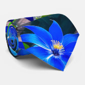 Muster für tiefe blaue Blume Krawatte (Gerollt)
