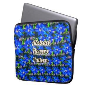 Muster für tiefe blaue Blume Laptopschutzhülle