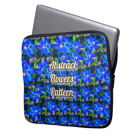 Muster für tiefe blaue Blume Laptopschutzhülle (Vorderseite Links)