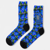 Muster für tiefe blaue Blume Socken (Linkes Detail)