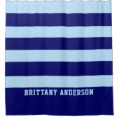 Muster für tiefe blaue und blaue Streifen Duschvorhang (Vorderseite)