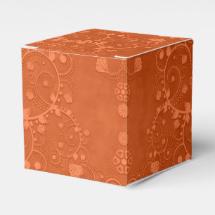 Muster für tiefe Burnt Orange Floral Damask Geschenkschachtel