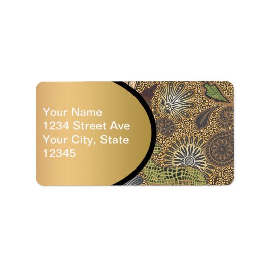 Muster für Tierdruckpaisley Adressaufkleber (Vorne)