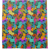 Muster für tierische Silhouetten Duschvorhang (Vorderseite)