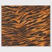 Muster für Tiger-Streifen aus schwarz und Kupfer Geschenkpapier (Flach)