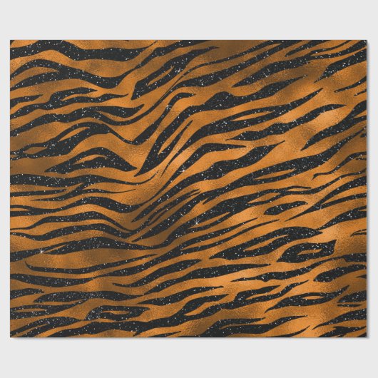 Muster für Tiger-Streifen aus schwarz und Kupfer Geschenkpapier (Flach)