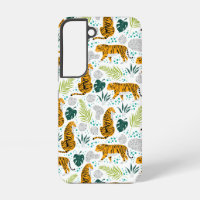 Muster für Tiger und tropische Blätter