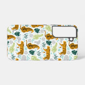 Muster für Tiger und tropische Blätter Samsung Galaxy Hülle (Rückseite (Horizontal))