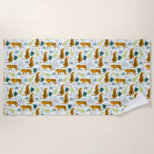 Muster für Tiger und tropische Blätter