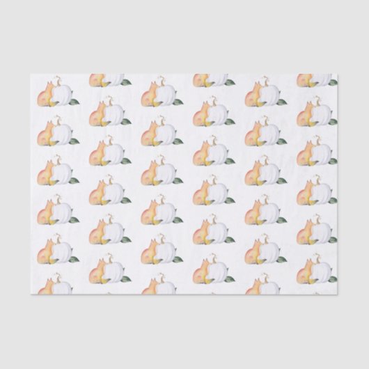 Muster für Tissue Paper Watercolor Fall Woodland Seidenpapier (Vorderseite)