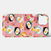 Muster für Tomaten und frittierte Eier Case-Mate iPhone Hülle (Rückseite (Horizontal))
