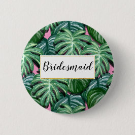 Muster für tropische Blätter - Bridemaid für grüne Button