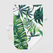 Muster für tropische Blätter in Aquarelltönen Golfhandtuch (Insitu)