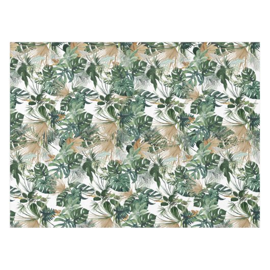 Muster für tropische Blätter mit grüner Wasserfarb Tischdecke (Vorderseite (Horizontal))