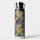 Muster für tropische Blätter und Blume des individ Trinkflasche (Hinten)