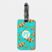 Muster für tropische Clownfische und Blasen Gepäckanhänger (Rückseite vertikal)
