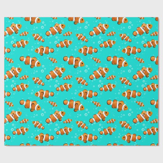 Muster für tropische Clownfische und Blasen Geschenkpapier (Flach)