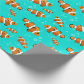 Muster für tropische Clownfische und Blasen Geschenkpapier (Ecke)