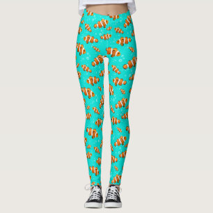 Muster für tropische Clownfische und Blasen Leggings