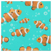 Muster für tropische Clownfische und Blasen Stoff (Nahaufnahme)