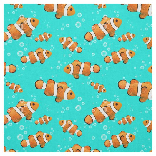 Muster für tropische Clownfische und Blasen Stoff (Muster)