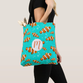 Muster für tropische Clownfische und Blasen Tasche