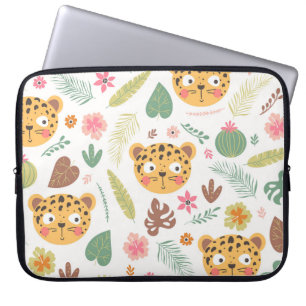 Muster für tropische Pflanze von Leopard Laptopschutzhülle
