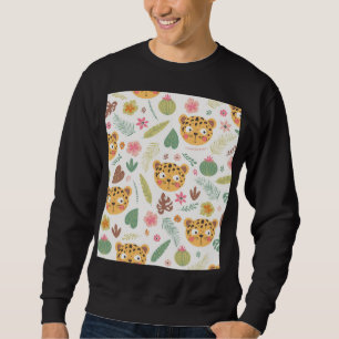 Muster für tropische Pflanze von Leopard Sweatshirt
