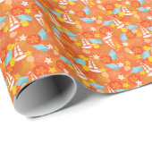 Muster für tropische Segelschiffe Geschenkpapier (Rolleneckpunkt)