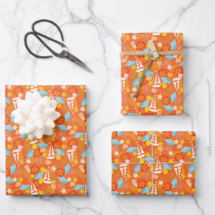 Muster für tropische Segelschiffe Geschenkpapier Set