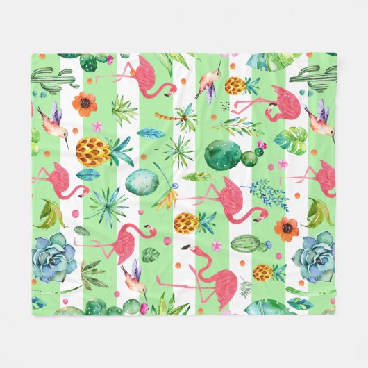 Muster für tropische Vögel und Blume Fleecedecke (Vorderseite (Horizontal))