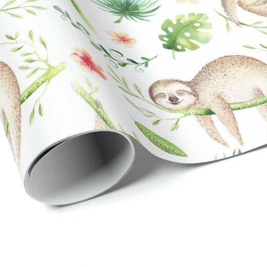 Muster für tropische Wasserfarben Geschenkpapier (Rolleneckpunkt)