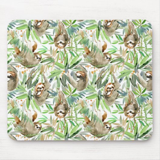 Muster für tropische Wasserfarben Mousepad (Vorne)