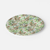 Muster für tropische Wasserfarben Pappteller (Schrägansicht)