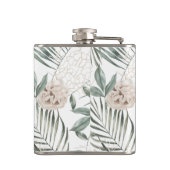 Muster für tropische Wasserfarben und Blätter und Flachmann (Rückseite)