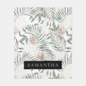 Muster für tropische Wasserfarben und Blätter und Fleecedecke (Vorderseite)