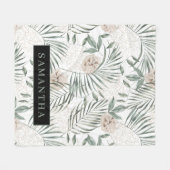 Muster für tropische Wasserfarben und Blätter und Fleecedecke (Vorderseite (Horizontal))