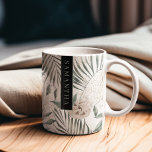 Muster für tropische Wasserfarben und Blätter und  Kaffeetasse<br><div class="desc">Muster für tropische Wasserfarben und Blätter und Blume</div>