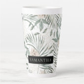 Muster für tropische Wasserfarben und Blätter und Milchtasse (Vorderseite)