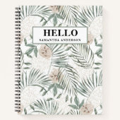 Muster für tropische Wasserfarben und Blätter und  Notizblock (Vorderseite)
